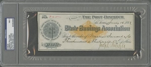 Joseph Pulitzer Signed Check #425 January 16, 1882 (PSA/DNA 7)
